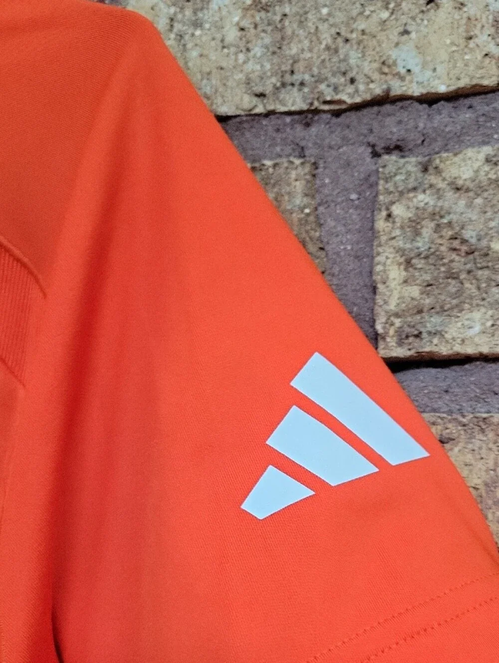 adidas Orange Short Sleeve Half-Zip Cycling Top AeroReady Size Medium NWT